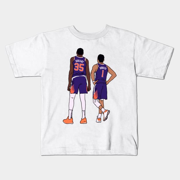 Kevin Durant and Devin Booker Kids T-Shirt by rattraptees